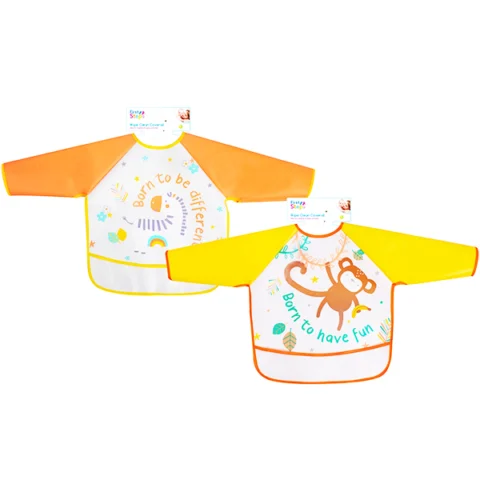 First Steps Wipe-Clean Coverall Baby Bib Assorted