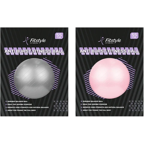 Fitstyle Anti-Burst Gym Ball 55cm Assorted Colours