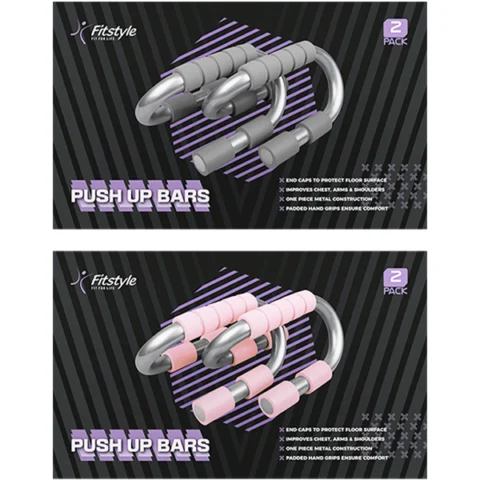 Fitstyle Push Up Bars 2 Pack Assorted Colours