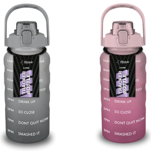 Fitstyle Water Tracker Gym Bottle 2L