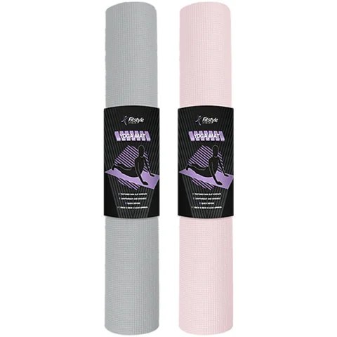 Fitstyle Yoga Mat 130.5cm X 57.5cm Assorted Colours