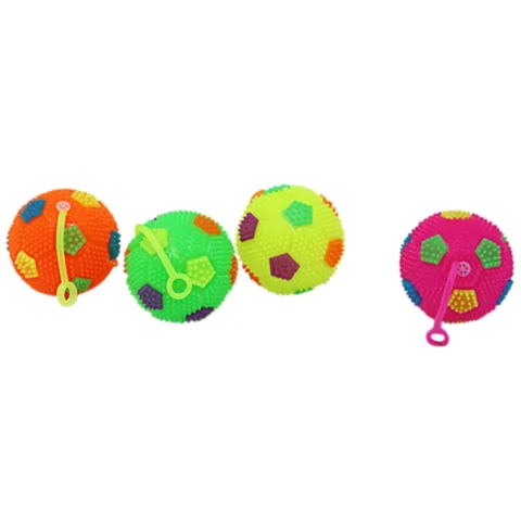 Flashing Multicolour Spiky Ball On Stretchy String Assorted 12pc