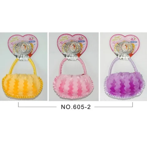 Fluffy Handbag With Beauty Accessories