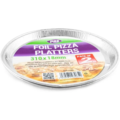 Foil Pizza Platters 31cm X 1.8cm 2 Pack