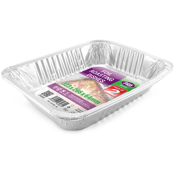 Foil Roasting Dishes 32.3cm X 26.6cm 6.4cm 2 Pack