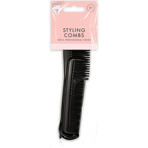 Forever Beautiful Assorted Black Styling Combs 4 Pack