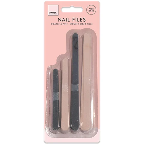 Forever Beautiful Assorted Double-Sided Nail Files 30 Pack
