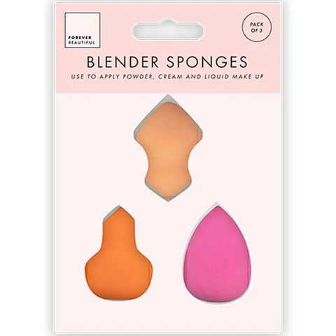 Forever Beautiful Assorted Makeup Blender Sponges 3 Pack