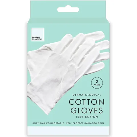 Forever Beautiful Dermatological White Cotton Gloves 2 Pack