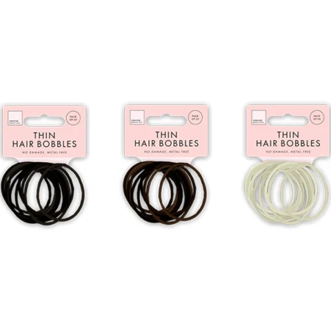 Forever Beautiful Natural Thin Hair Bobbles 20 Pack Assorted Colours