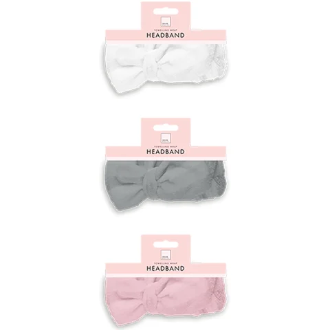 Forever Beautiful Toweling Bow Wrap Headband Assorted Colours