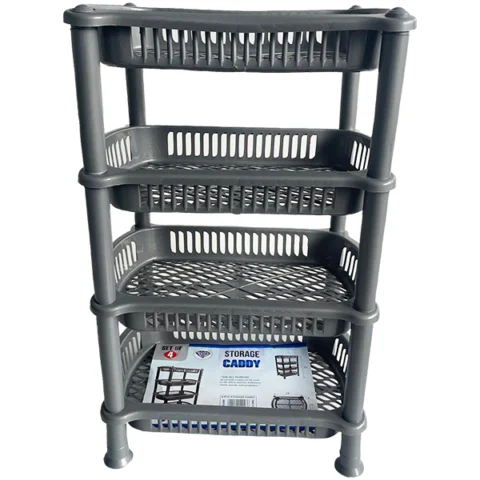 Four Tier Storage Basket Caddy Silver
