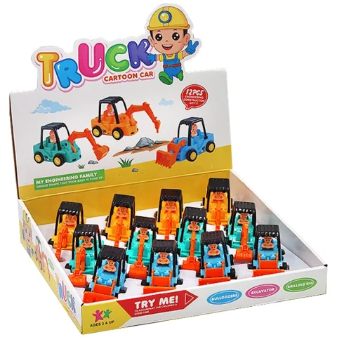 Friction-Powered Truck Digger 3 Assorted 12pc