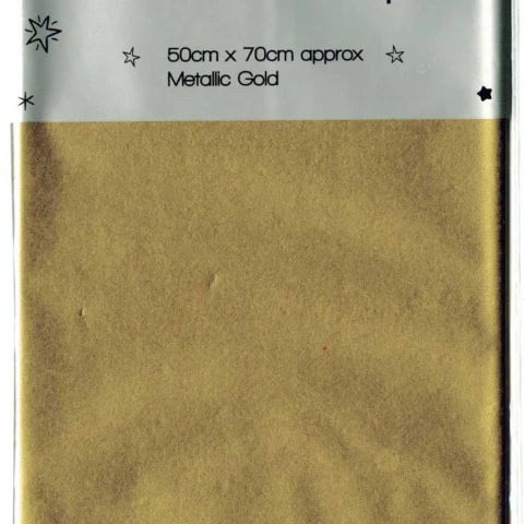 Gift Maker Matallic Gold 10 Sheets Tissue Paper (50cm X 70cm Approx)