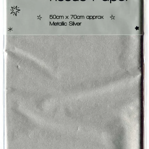 Gift Maker Tissue Paper Metallic Silver 10 Sheets (50cm X 70cm Approx)