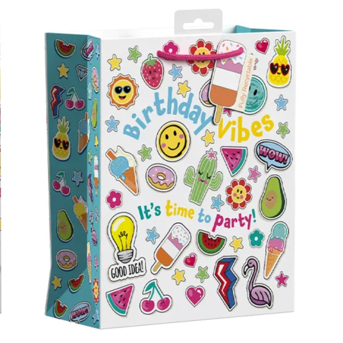 Giftmaker Birthday Vibes Emoticon Gift Bag Large