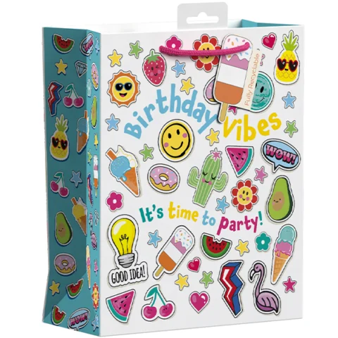Giftmaker Birthday Vibes Emoticon Gift Bag XL