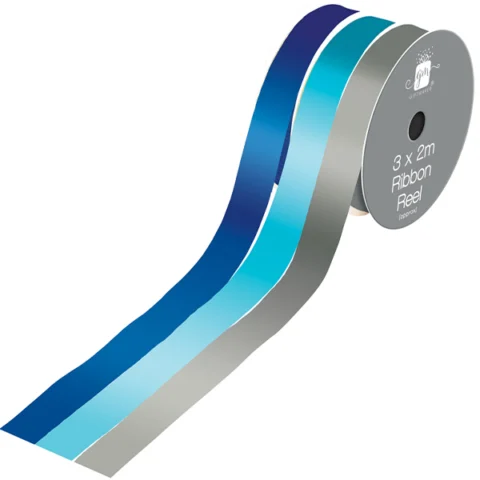 Giftmaker Blue Assorted Colours Ribbon Reel 3 X 2m