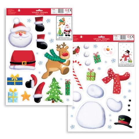 Giftmaker Build A Santa & Snowman Window Stickers