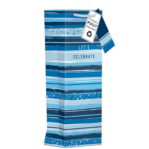 Giftmaker Celebrate Stripe Gift Bag Bottle