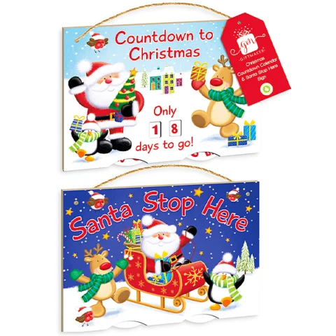 Giftmaker Christmas Countdown Calendar & Santa Stop Here Sign