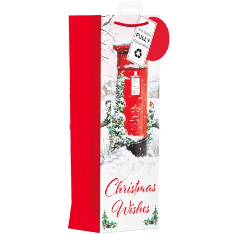 Giftmaker Christmas Post Box Gift Bag Bottle