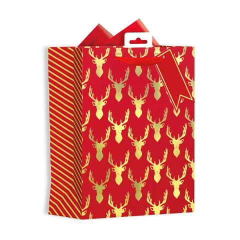 Giftmaker Christmas Stag Head Gift Bag Medium