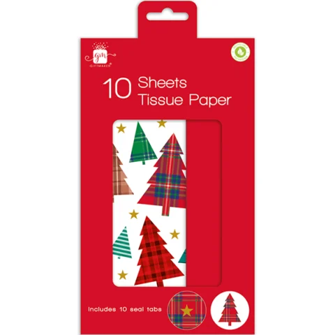 Giftmaker Christmas Tartan Tissue Paper 10 Sheets