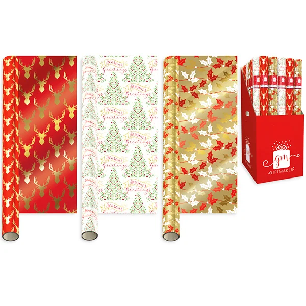 Giftmaker Christmas Traditions Gift Wrap 1.5m Assorted