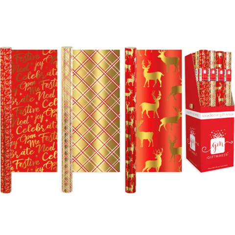 Giftmaker Christmas Traditions Gift Wrap 1.5m Assorted