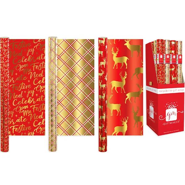 Giftmaker Christmas Traditions Gift Wrap 1.5m Assorted