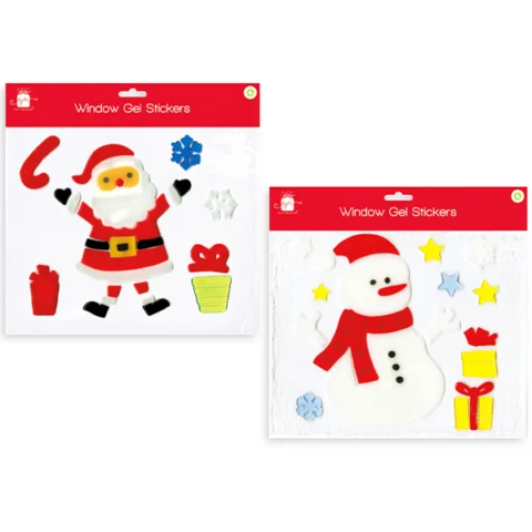 Giftmaker Christmas Window Gel Stickers Assorted