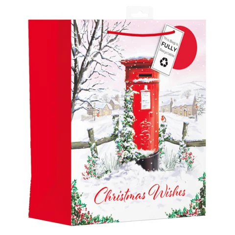 Giftmaker Christmas Winter Postbox Gift Bag Large