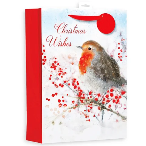 Giftmaker Christmas Wishes Robin Gift Bag Xl