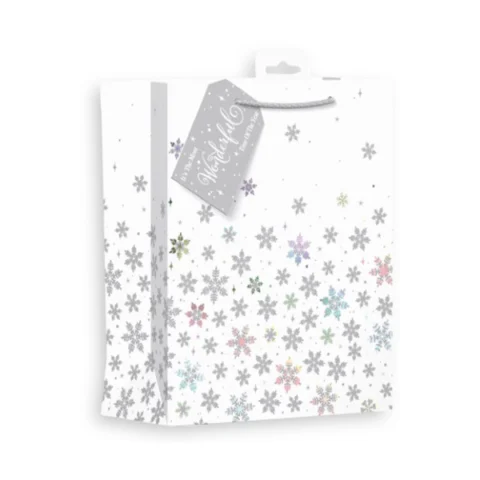 Giftmaker Coloured Ice & Snowflake Gift Bag Medium