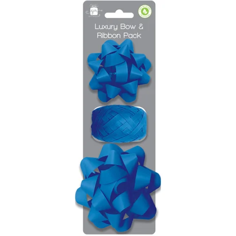 Giftmaker Dark Blue Luxury Bow & Ribbon Pack