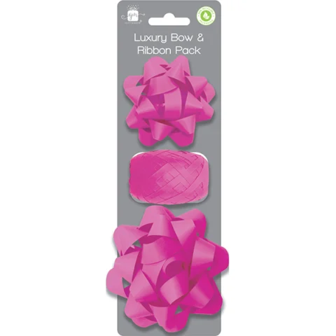 Giftmaker Dark Pink Luxury Bow & Ribbon Pack