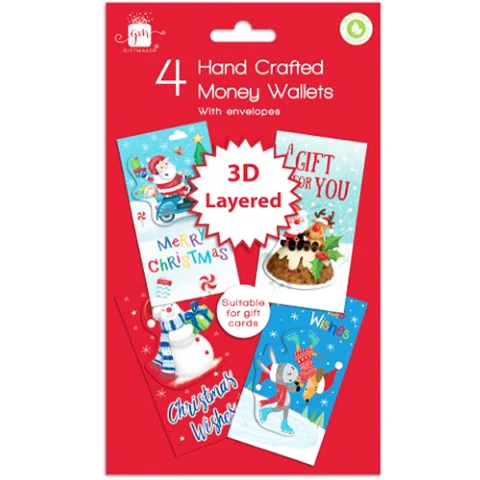 Giftmaker Hand-Crafted Cute Money Wallets Assorted 4pc