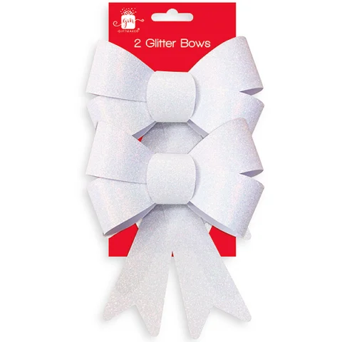 Giftmaker Iridescent Glitter Bows 2 Pack