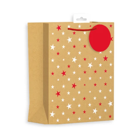 Giftmaker Kraft Stars Christmas Gift Bag Medium