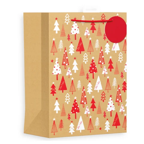 Giftmaker Kraft Trees Christmas Gift Bag Large
