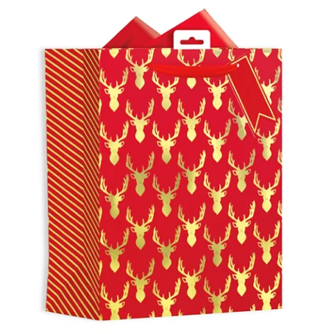 Giftmaker Luxury Stag Christmas Gift Bag Large