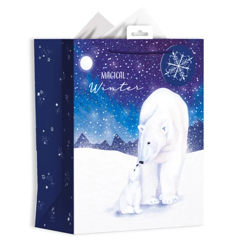 Giftmaker Magical Winter Polar Bear Gift Bag Large