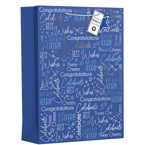 Giftmaker Male Blue Celebration Gift Bag XL