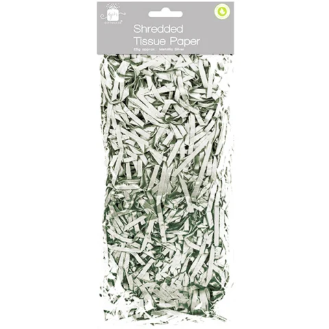 Giftmaker Metallic Silver Shredded Tissue Paper 25g