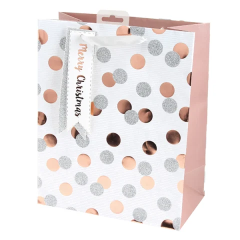 Giftmaker Metallic Spots Christmas Gift Bag Large
