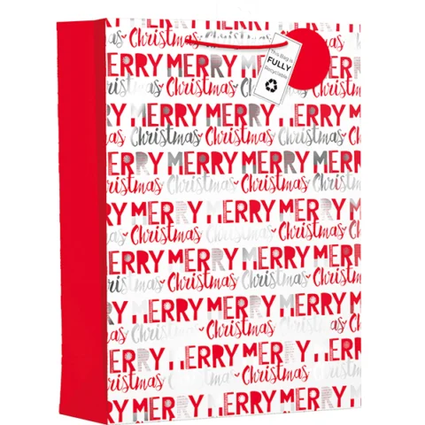 Giftmaker Red & Silver Merry Christmas Gift Bag Xl