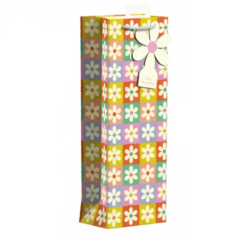 Giftmaker Retro Floral Gift Bag Bottle