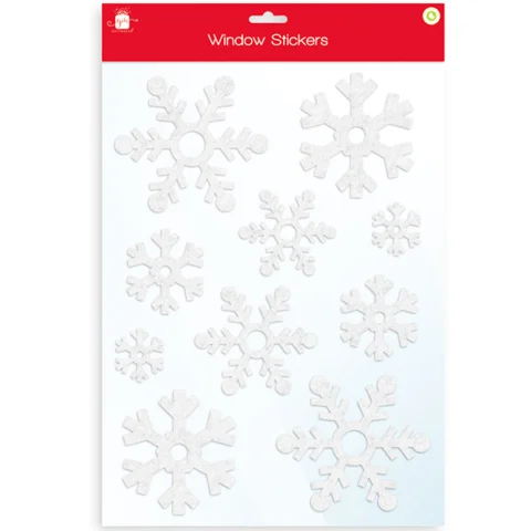 Giftmaker White Flock Snowflake Window Stickers