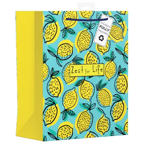 Giftmaker Zest For Life Lemon Gift Bag Large